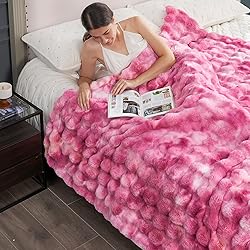 Cozy Bliss Faux Fur Throw Blanket for Couch, Fuzzy