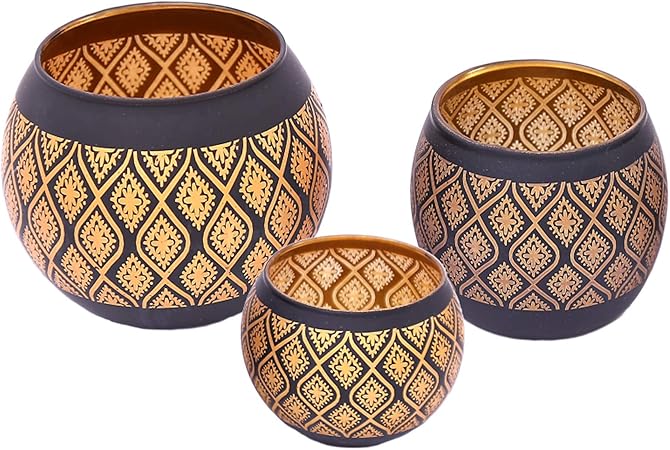 Orientalische Windlichter Set Deko Teelichter Teelichtglaser Windlicht Orientalisches Marokkanisches Teelicht Teelichthalter Moderne Dekoration Wohnung Draussen Balkon Garten 3er Set Gold Amazon De Kuche Haushalt