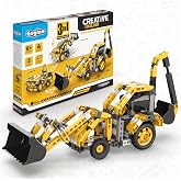 Engino Creative Builder 3-in-1 Backhoe Loader, Machinery Vehicle Brick Set | Build 3 STEM Models With 287 Pieces and Snap-Fit Assembly. Includes Extraction Tool for Kids Aged 6 and Up