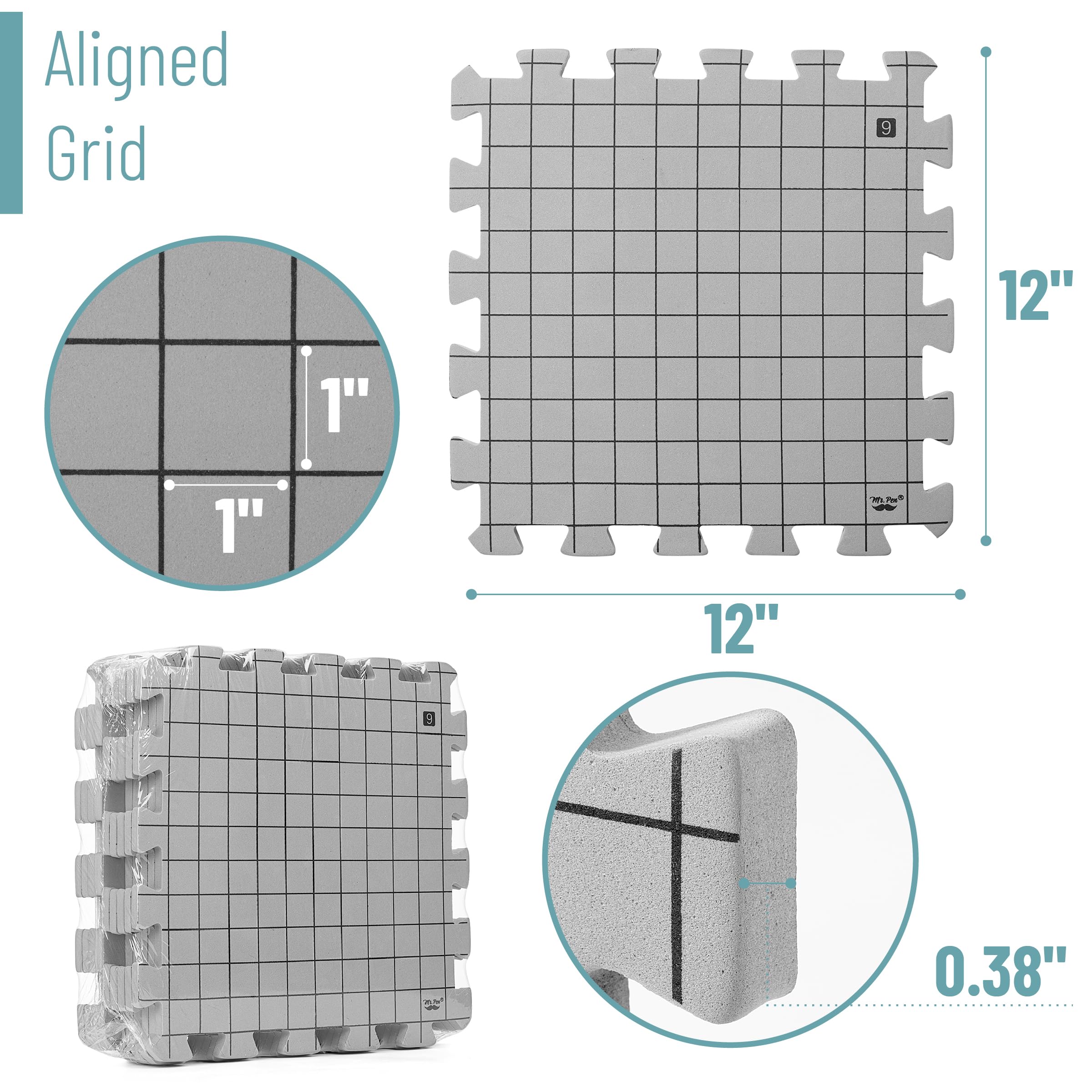 Mr. Pen- Blocking Mats for Knitting & Crochet Projects, 12