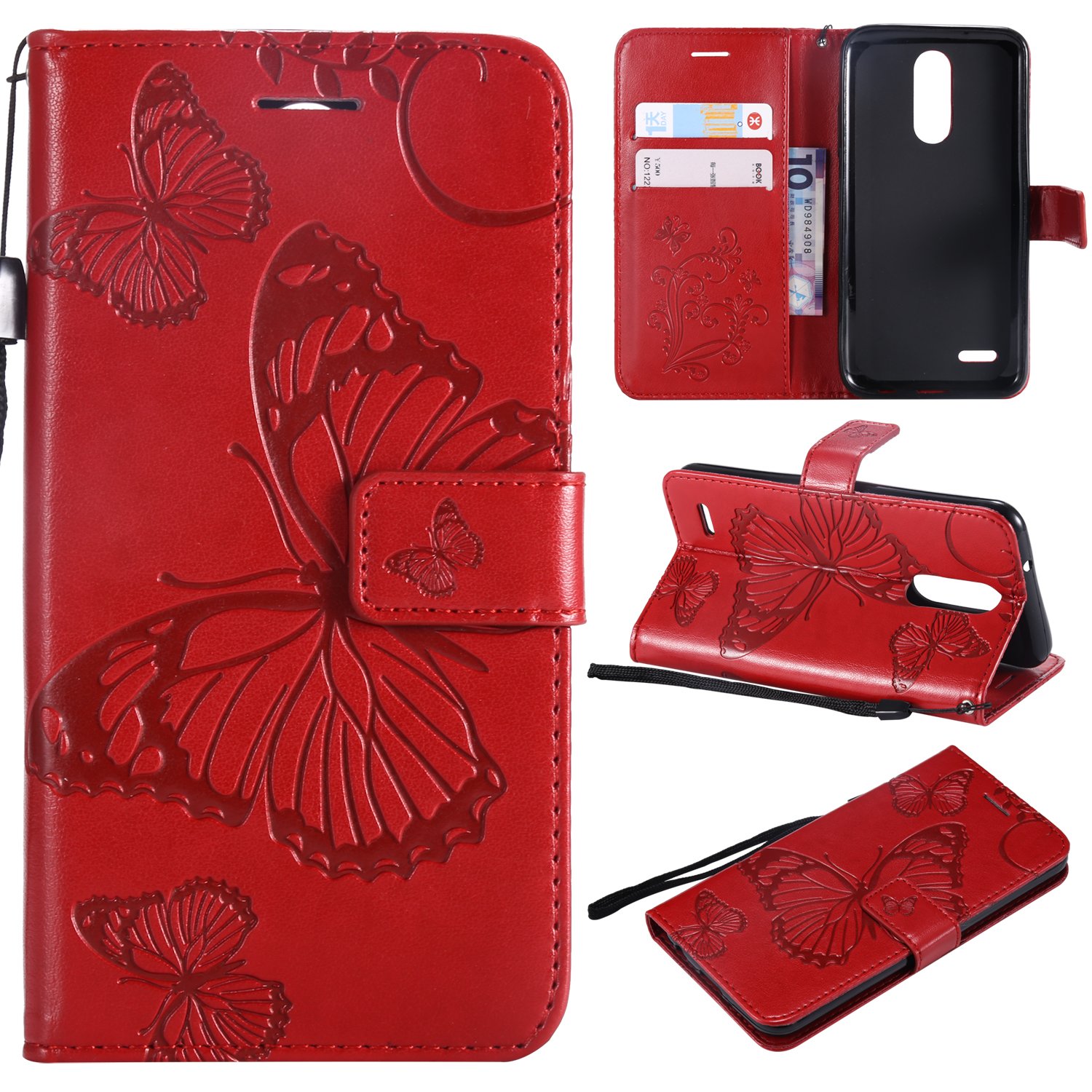 Best lg k30 case red and black leather