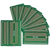 EPLZON 10 Pcs Solderable Breadboard PCB Board Gold-Plated Solder Breadboard for DIY Electronics Projects Apply to Soldering Projects 3.5"x2.05" (Green)