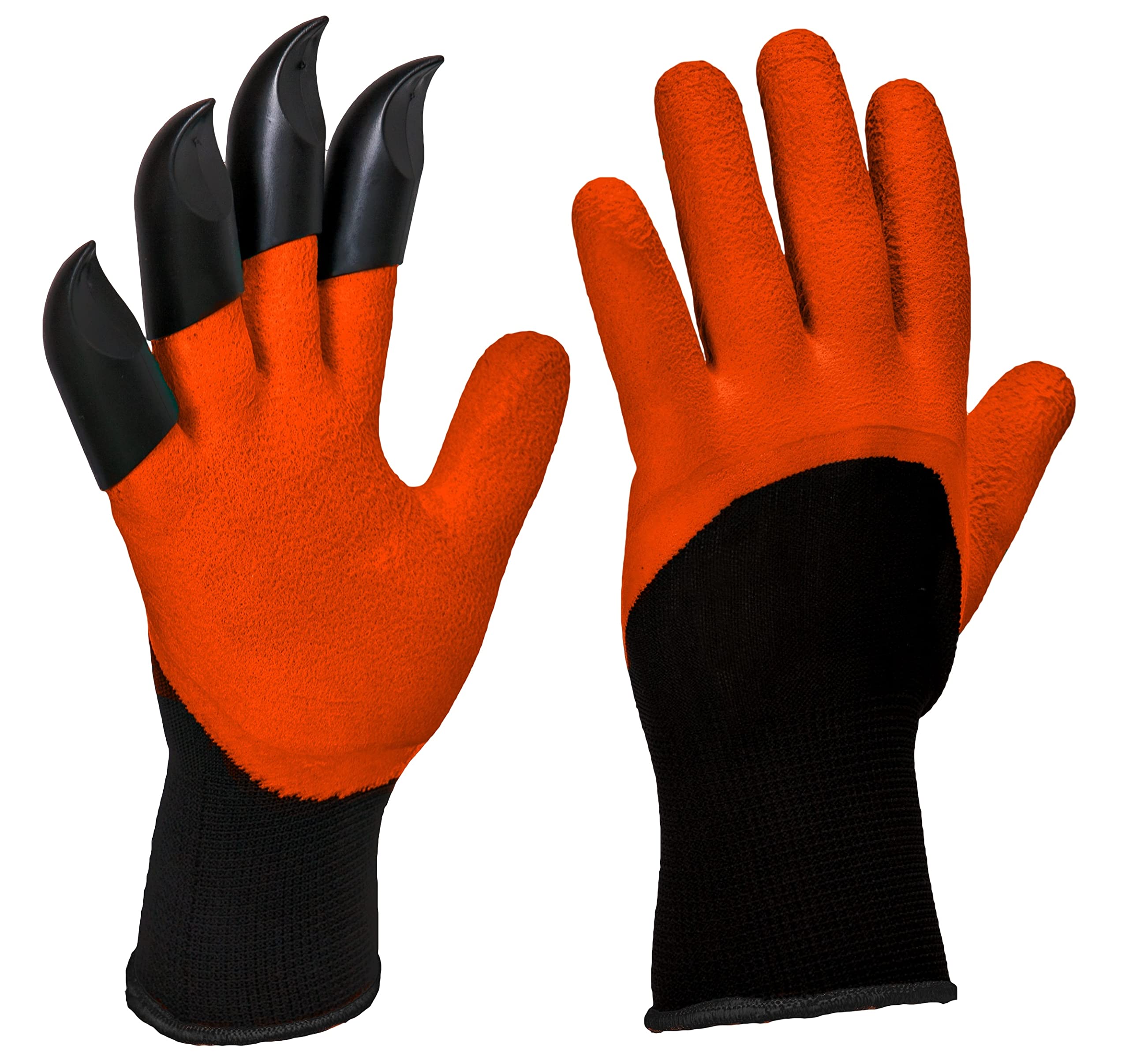 MIVOS Gardening Gloves with 4 Claws on the Right Hand - Waterproof Gloves for Gardening - Work Gloves for Men and Women - One Size Fits All - 1 Pair