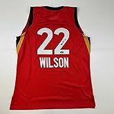 Facsimile Autographed A'ja Wilson Las Vegas Red Reprint Laser Auto Basketball Jersey Size Men's XL
