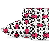 Betsey Johnson - Queen Bed Sheets, Soft & Lightweight Bedding, Fade & Wrinkle Resistant (Skulls, Queen)