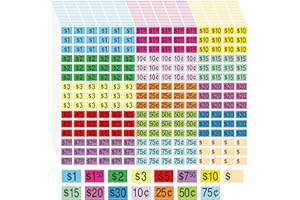 AuroTrends Garage Sale Stickers with Prices 4050Pcs, 1/2" X 3/4" Yard Sale Price Stickers- Rectangle Preprinted Yard Sale Sticker (18 Sheets, 4050 Pcs)