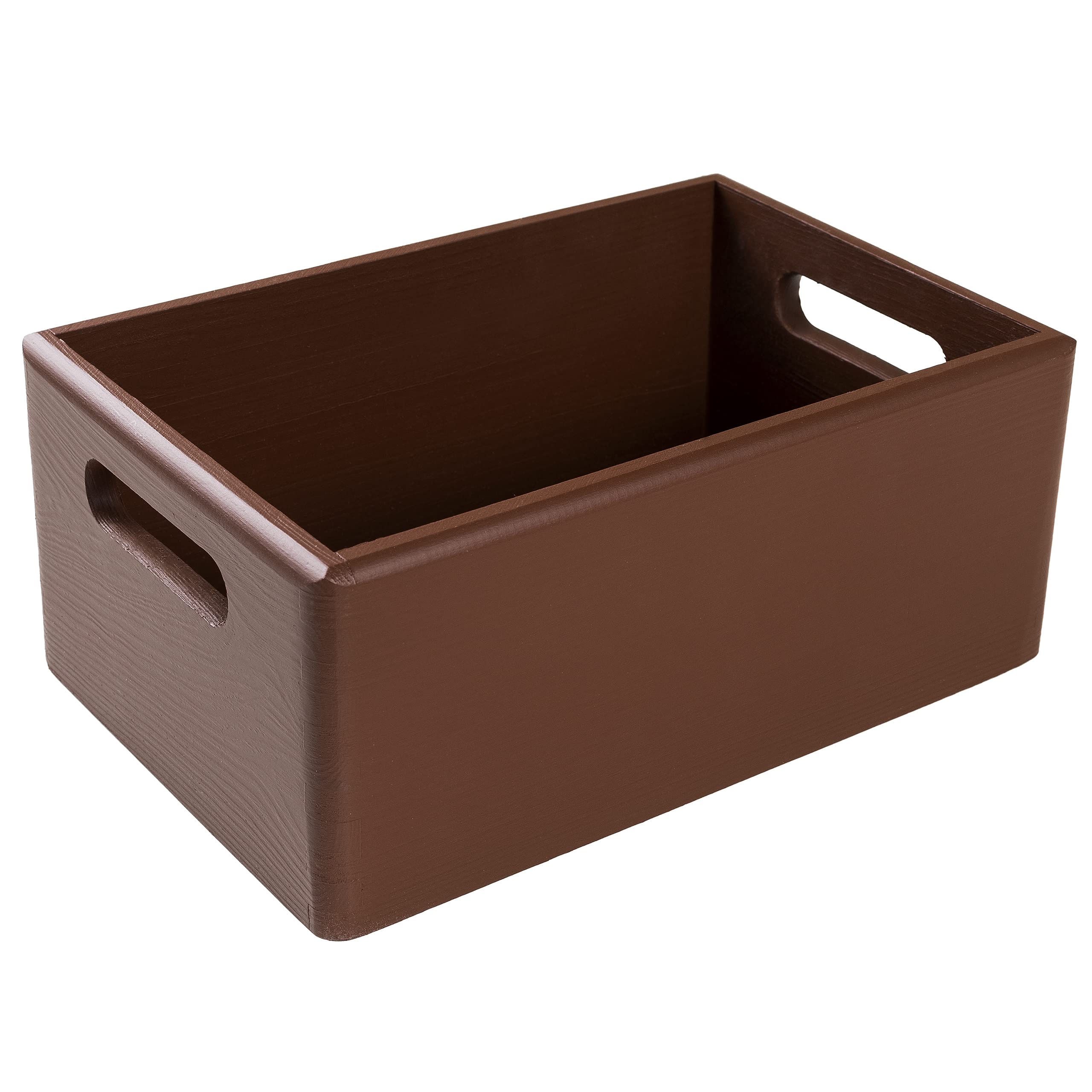 Creative Deco Brown Large Wooden Crate with Handles | 30 x 20 x 13 cm (+/-1 cm) | Easter Storage Box Natural Wood | Open Decorative Gift Box Wooden Crates for Home Storage Documents — image 1
