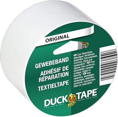 Duck Original Cloth Tape 50mm x 5m White - USA Made Repair Fasten