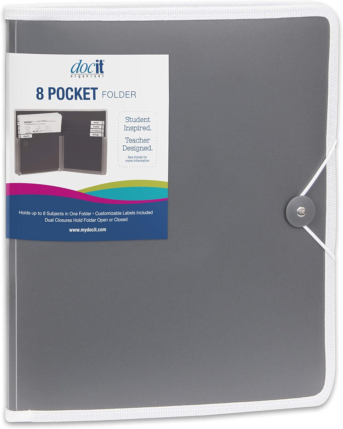 DocIt 4 Pocket Binder, Multi Pocket Folder and 1-inch 3 Ring Binder, Perfect for School, Office and Project Organization, Holds 300 Letter Size Papers, Blue (00939-BL) : Office Products