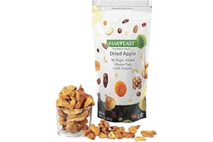 HARVEAST Dried Apples - Dehydrated Sliced Apple Snack - Tender & Sweet Whole Dried Fruits - Vegan Treats in Resealable Pack - Sugar Free, Non-GMO, Unsulfured, Gluten Free & Kosher (10 Oz, 1 Pack)
