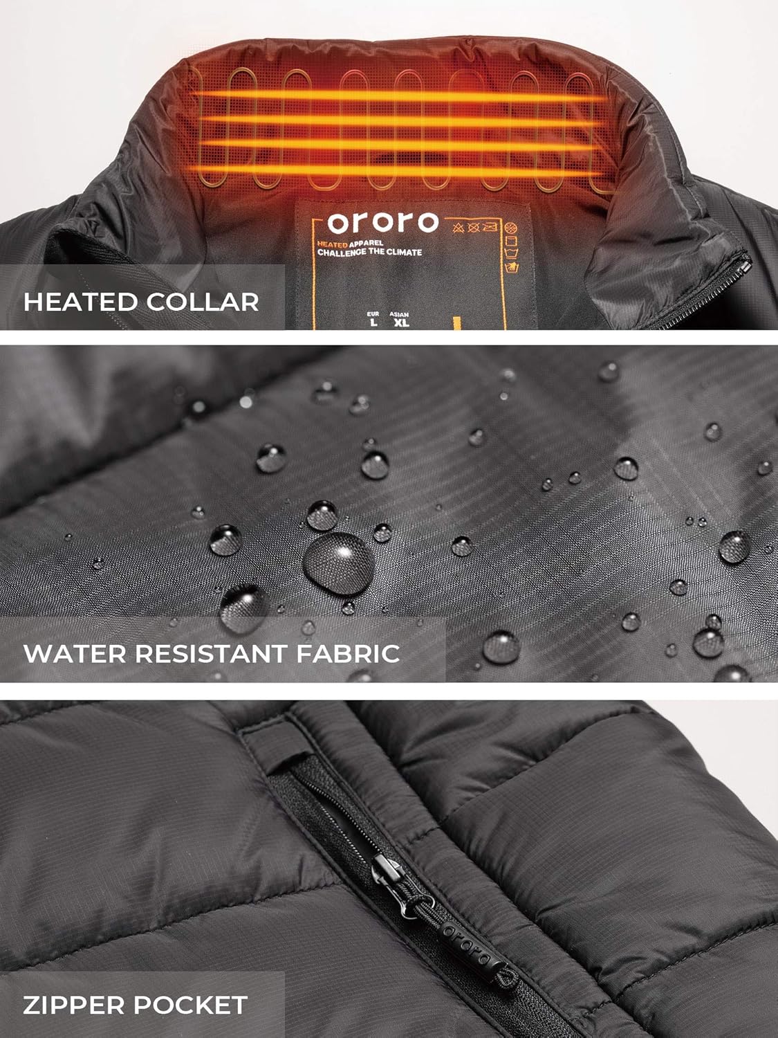 ORORO Men's Lightweight Heated Vest with Battery Pack at  Men’s Clothing store