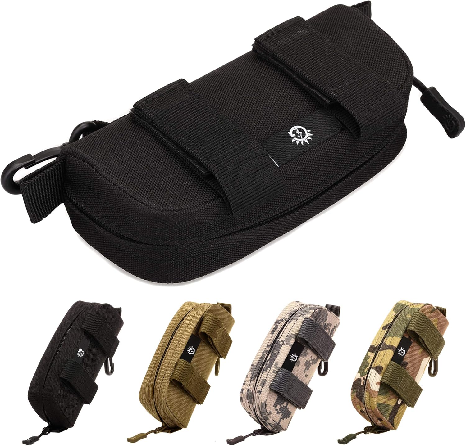 CamGo Tactical Sunglasses Hard Case Portable Molle Zipper Nylon