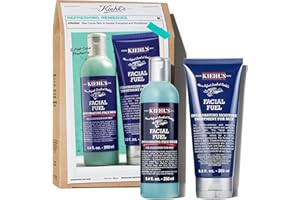 Kiehl's Essentials Men's Skincare Gift Set - $75 Value Routine Including Facial Fuel Cleanser and Moisturizer - Awaken & Hydrate Skin