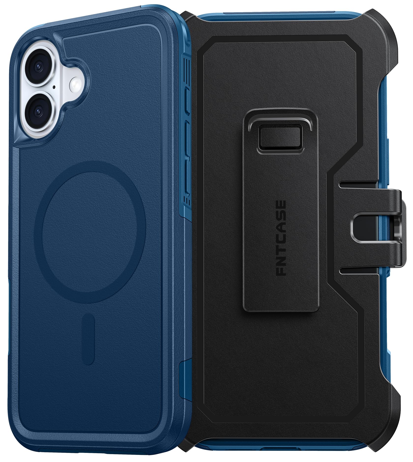 Photo 1 of FNTCASE for iPhone 16 Plus Case: Magnetic Dual Layer Shockproof Protective Cell Phone Cover with Belt-Clip Holster | Heavy Duty Military Grade Drop Protection Non Slip Textured Phonecase