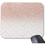 Zazzle Chic Faux Rose Gold Glitter Ombre Modern Chevron Mouse Pad