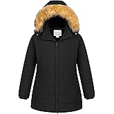 Chrisuno Women's Plus Size Winter Puffer Jacket Warm Long Winter Coats Quilted Waterproof Fleece Lined Detachable Fur Hood