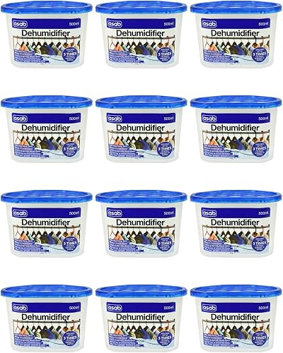 ASAB Desiccant Dehumidifier 12 Packs Home Wardrobe Moisture Absorber Damp