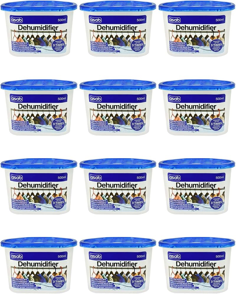 ASAB Desiccant Dehumidifier 12 Packs Home Wardrobe Moisture Absorber Damp