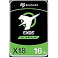 Seagate Exos X18 Enterprise Class, 16TB, Enterprise Internal Hard Drive, SATA, 3,5" 6Gbit/s, 128MB Cache (ST16000NM000J)