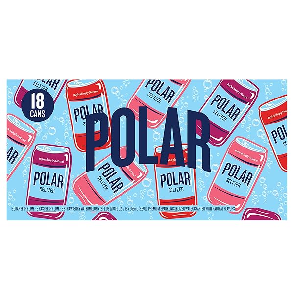 POLAR SELTZER WATER BERRIES VARIETY PACK, 12 FL OZ CANS, 18 PACK