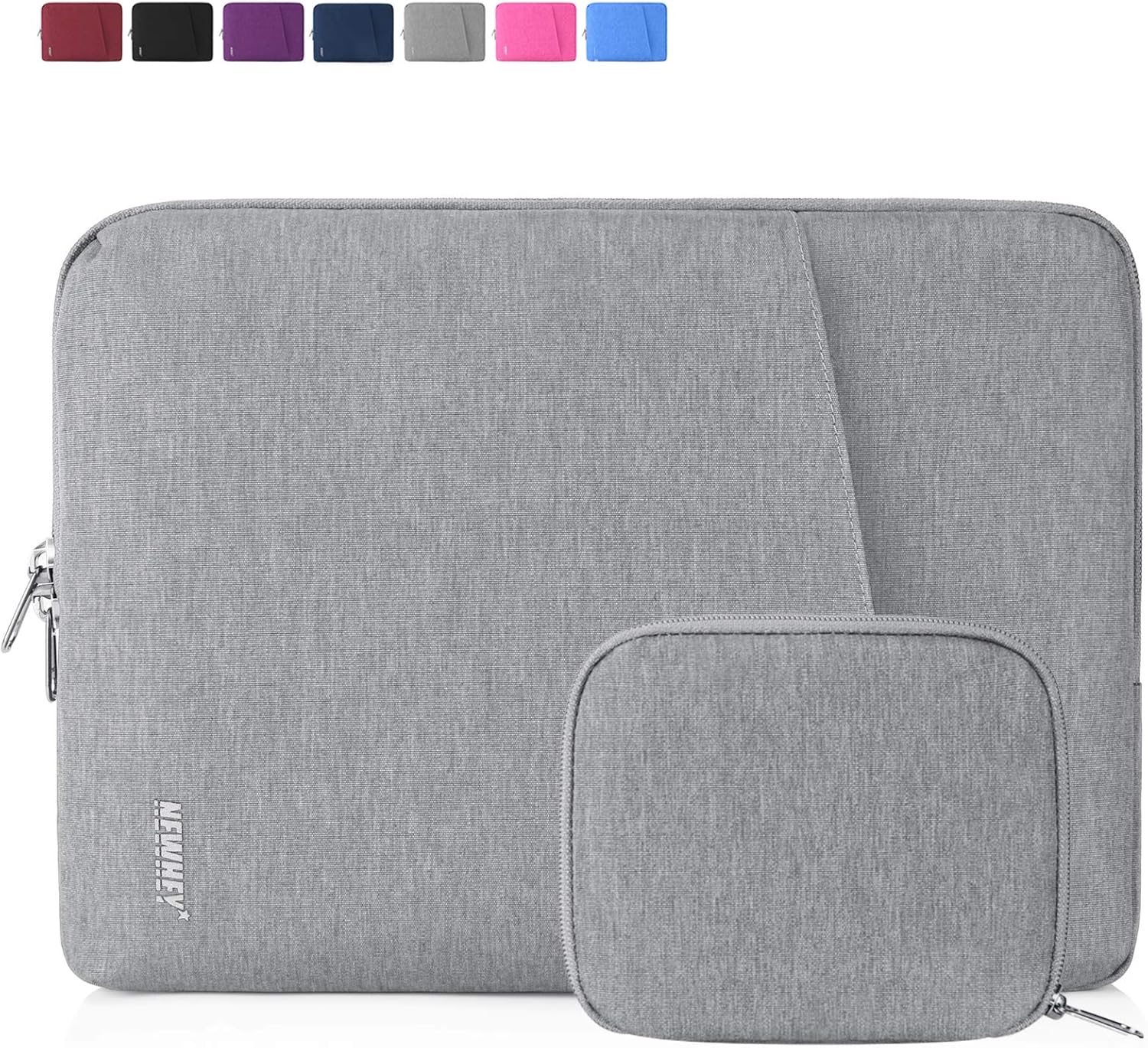NEWHEY Laptop Sleeve Case 14 Inch Water Repellent Laptop Cover Bag Shock Resistant Notebook Protective Bag with Small Case Gray