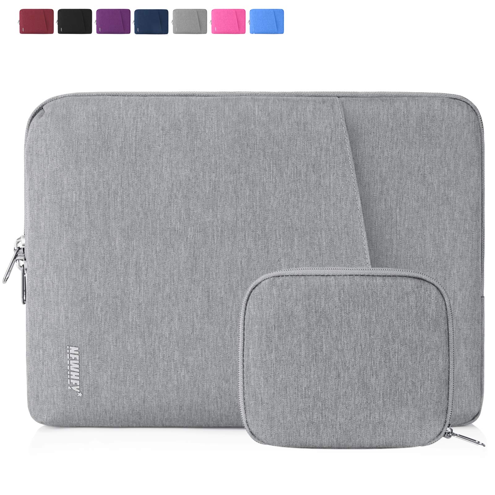 NEWHEY Laptop Sleeve Case 15-15.6 Inch Water Repellent Laptop Cover Bag Shock Resistant Notebook Protective Bag with Small Case Gray