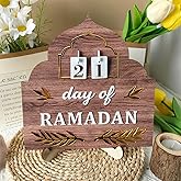 Ramadan Countdown Calendar 2026, Ramadan Decorations for Home, Wooden Eid Mubarak Ramadan Advent Calendars for Islamic Muslim Gift Date Tracker Table Decor - زينة رمضان كريم ديكور