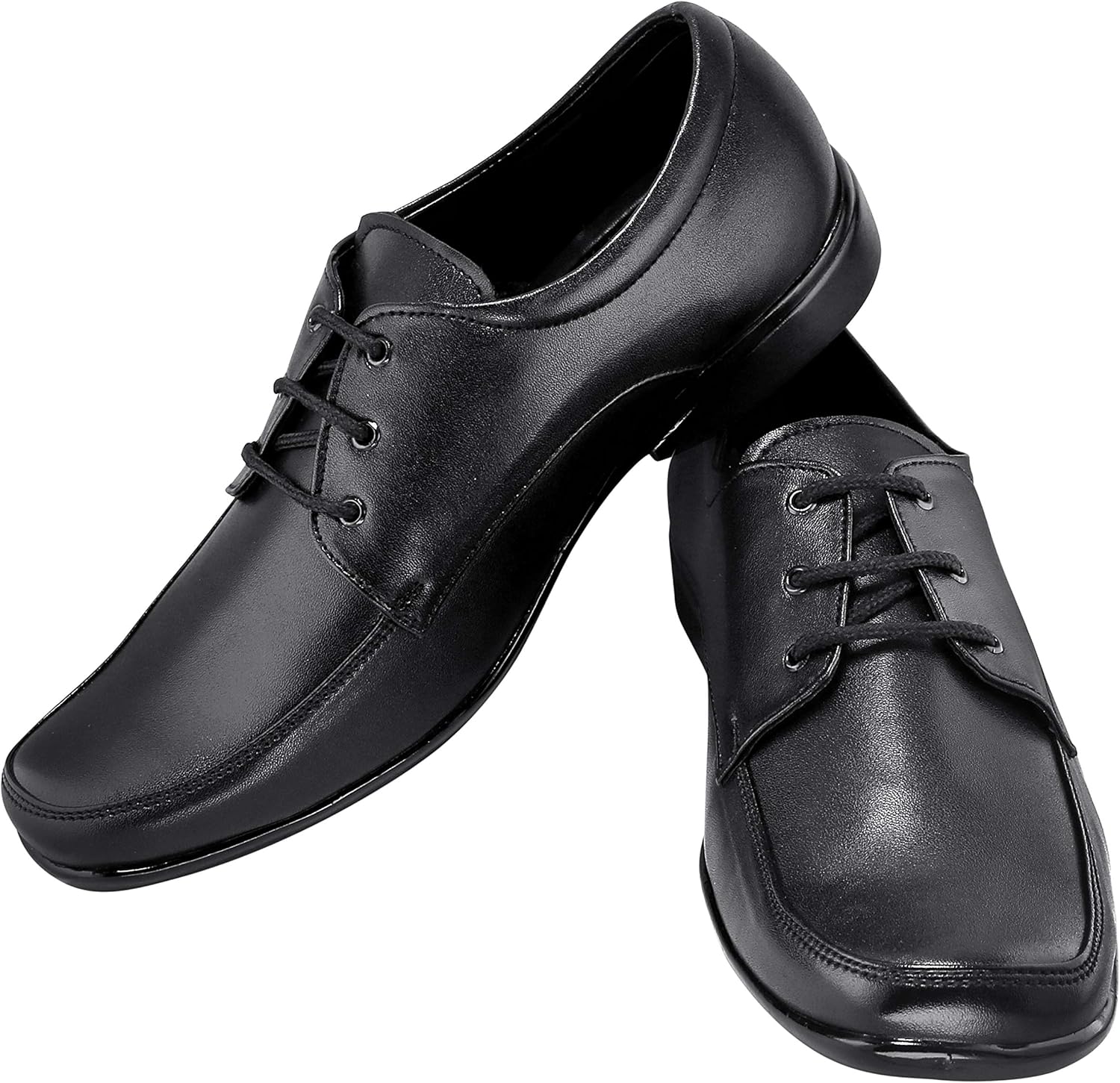 Buy ZAPATOZ Men�s Solid Black PU Formal LaceUp Shoes