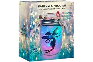 2PEPERS Make Your Own Unicorn & Fairy Lantern Jar Night light Arts and Crafts for Kids, Best Birthday Gifts for Girls Ages 3 4 5 6 7 8 9 10 11 12 Years old, DIY Unicorn Gift & Fairy Craft Kit for Little Girls