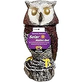 Owlsome Solar Red Owl with Flashing Eyes, Rotating Head, Hooting, Motion Detector and Silent Mode, Plastic Owl Garden Sculpture, Garden Decoration