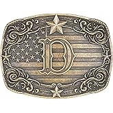 Absbolo Western Belt Buckle Men Initial Letter ABCDJRM to Z Rodeo Cowboy Belt Buckles for Women