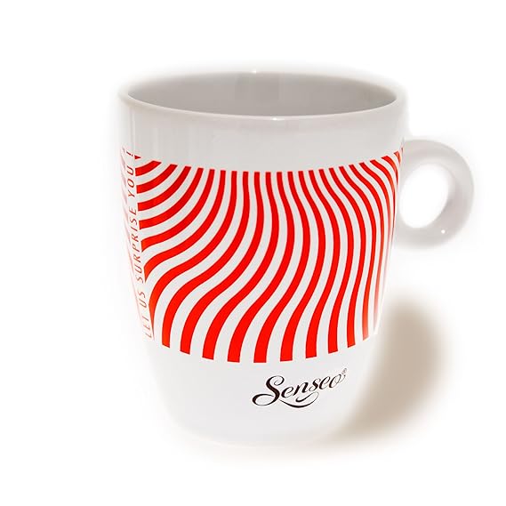 Senseo Limited Edition Tasse, Let us surprise you, Steingut, Becher, Kaffeetasse, Creme Rot 180 ml