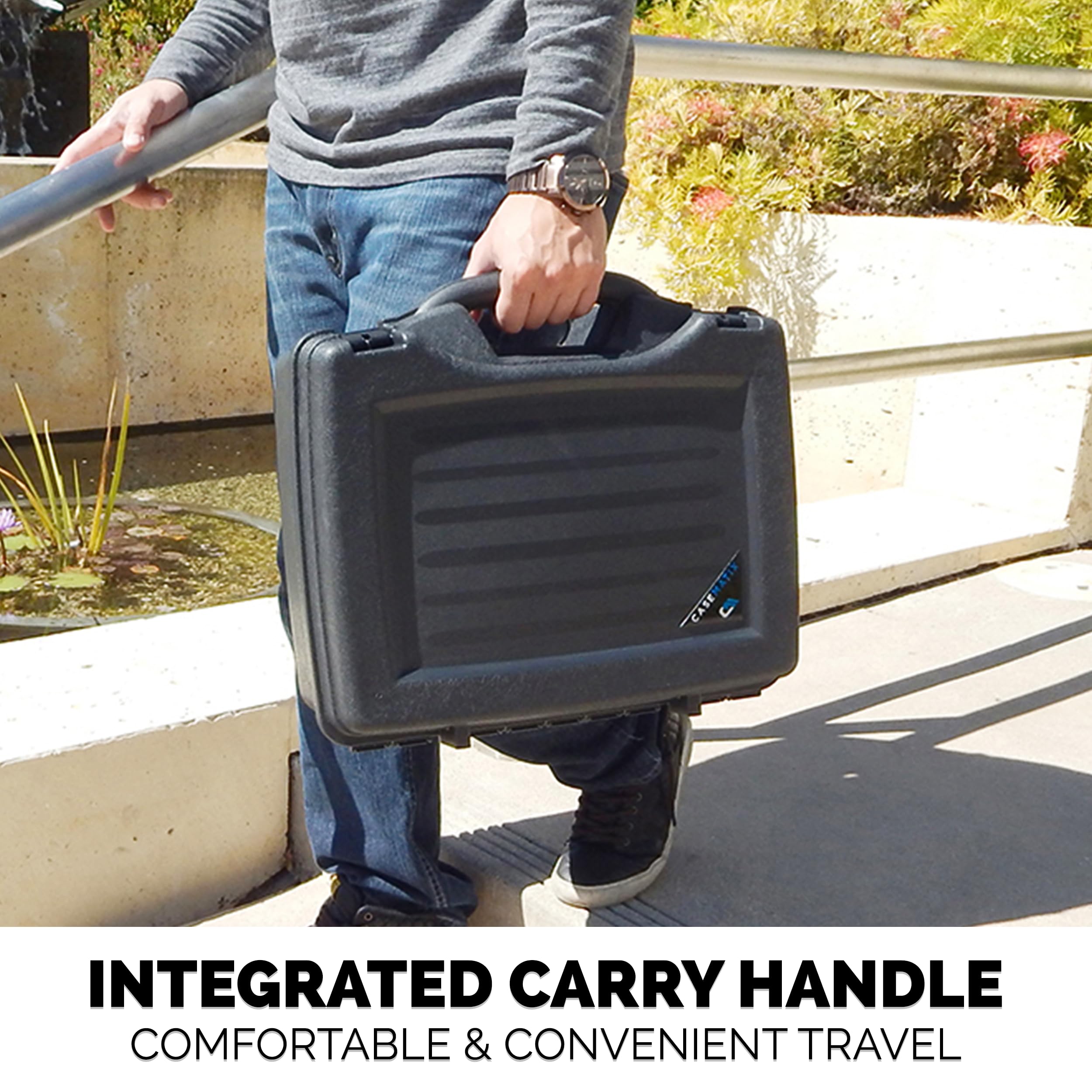 CASEMATIX Hard Shell Miniature Carrying Case - 80 Slot Figurine Miniature Storage Case with Customizable Foam Layer for Large Miniatures Compatible with Warhammer 40k, DnD & More!