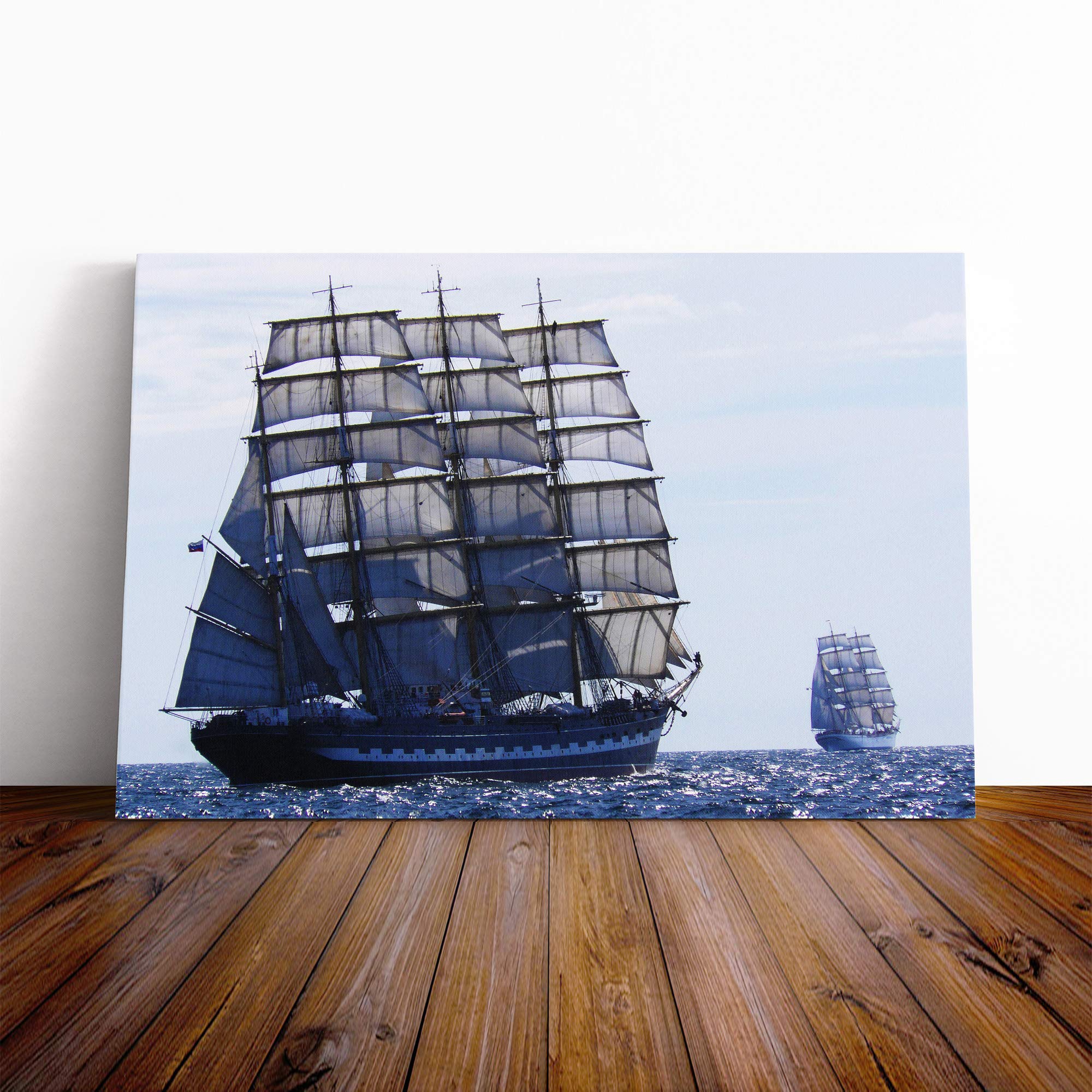 Sailing Ship (3) Canvas Print | Gallery Wrapped 30mm Frame Wall Art | 20x14 inches | Ready to Hang | Modern Seascape Picture | Living Room Bedroom Lounge Office