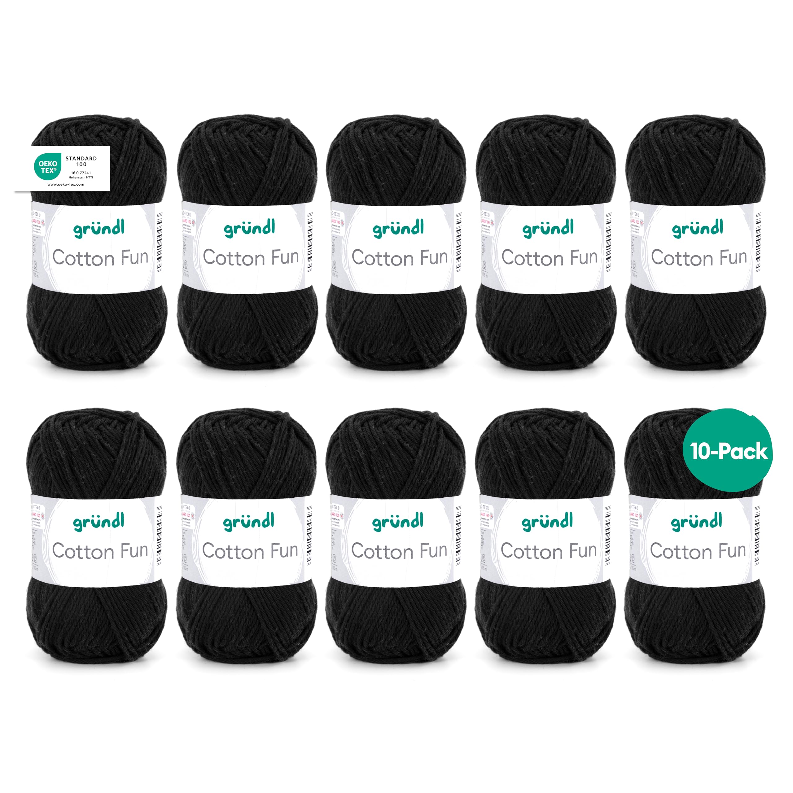 Gründl Cotton Fun Wool Cotton, black, 27.00 x 11.00 x 07.00 cm