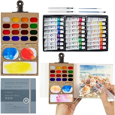 Baker Ross Lot De 5 Palettes De Peinture - 12 Couleurs Chacune - Avec Pinceau - Idéal Enfants Et Écoles