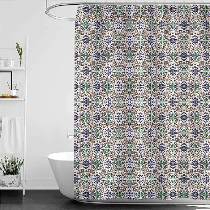 portuguese tile shower curtain