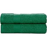 Ample Decor Green Hand Towels 18 X 28 Inch 600 GSM 100% Cotton, Premium Soft Absorbent - 2 Pcs