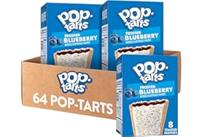 Pop-Tarts Toaster Pastries, Breakfast Foods, Kids Snacks, Value Pack, Frosted Blueberry (64 Pop-Tarts)