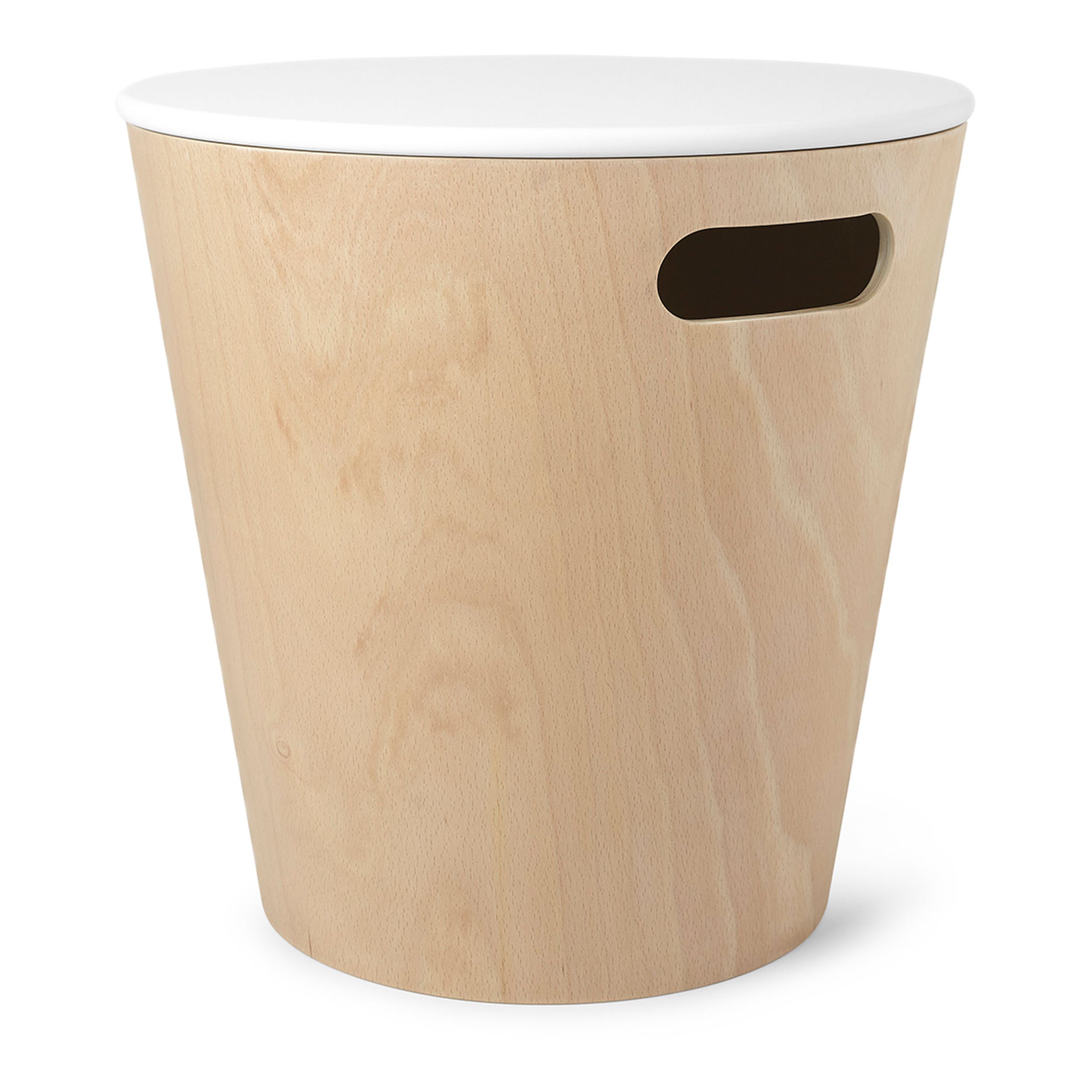 Umbra Woodrow Storage Stool, Wood, White/Natural, 40.411000000000001 x 28.295999999999999 x 40.691000000000003 cm