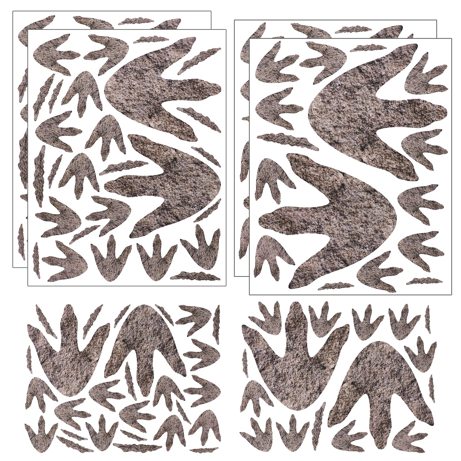 90pcs Dinosaur Footprint Decals, Dinosaur Décor Realistic Peel and Stick Dino Track Stickers Removable Dinosaur Stickers Footprint for Boys, Baby, Teens, Bedroom, Nursery