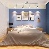 Defurhome Rotatable 4 Way LED Ceiling Spotlight Kit White Chrome 4x4W GU10 Bulbs view 5