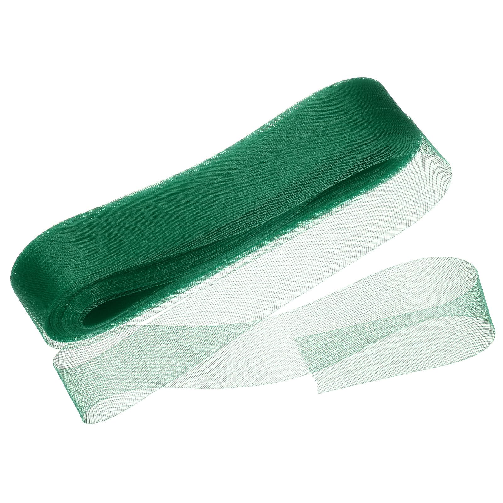 M METERXITY Stiff Horsehair Braid 2 Inch Wide 50 Yards Soft Polyester Horsehair Braid Roll for Wedding Dress/Dance Formal Dress Accessories/Skirt Boning Sewing Shaping [Dark Green]