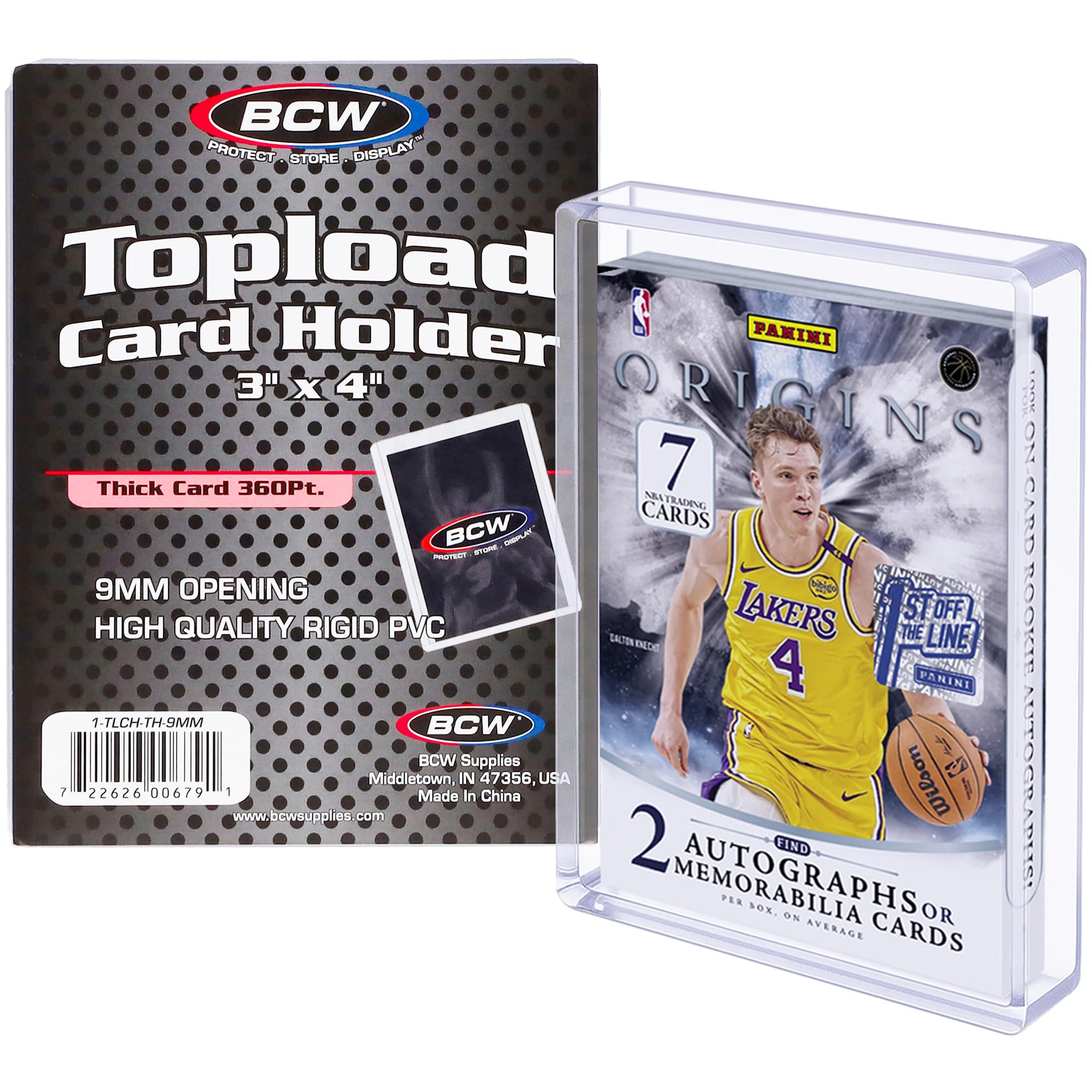 BCW 10 3 x 4 x 9mm Topload Holders 360pt Extra Thick Relic Jersey Cards