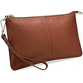 YALUXE Genuine Leather Wristlet Handbags Purses Cell Phone Pocket Clutch Wallet Crossbody Bags for Women