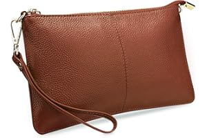 YALUXE Genuine Leather Wristlet Handbags Purses Cell Phone Pocket Clutch Wallet Crossbody Bags for Women