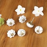 Craft Trade White Gold Ceramic Door Knobs 2.5 Inch Set 6 Includes Screws view 2