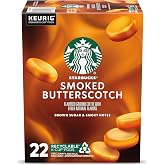 Starbucks K-Cup Coffee Pods, Smoked Butterscotch Flavored for Keurig Makers, 100% Arabica, Limited Edition, 1 Box (22)