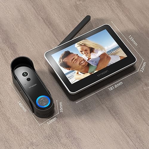 TMEZON Wireless Video Intercom System Wire Free Doorbell Camera