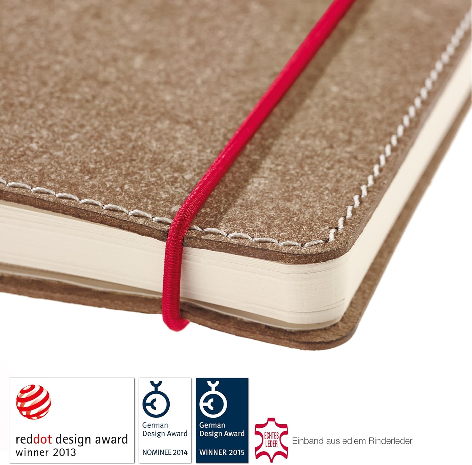 Transotype SenseBook FLAP Notizbuch A6 - Wiederverwendbar Mit Leder-Einband & Schnürung